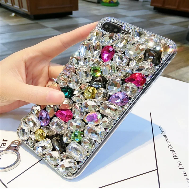 Phone Case for Samsung Galaxy, Luxury Bling, Crystal Rhinestones, Color Diamond, Top Quality Cover, S23, S24, S10, S20 Plus, S21