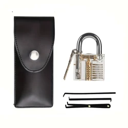 15pcs Stainless Steel Lockpick Tools with Handle,Cheap and Useful Locksmith Tools Set with Locks for Beginner,Hard Materials
