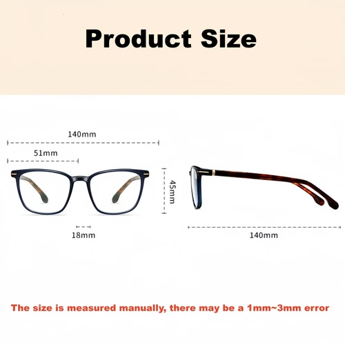 Imagen 2 del producto YIMARUILI, gafas cuadradas Retro de negocios para hombres, moda de alta calidad TR90, montura de gafas graduadas ópticas de acetato para caballeros