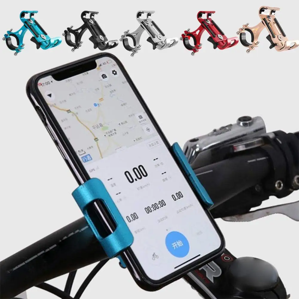 Aluminum Alloy 360 Rotate Metal Motorcycle Bicycle Phone Holder Anti-slip Bracket Support GPS Clip Bike Phone Stand For IPh W9P3