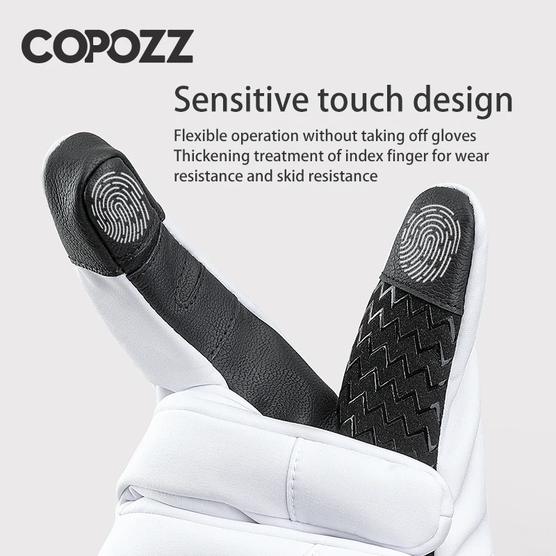 COPOZZ NEW Winter Ski Gloves Men Waterproof Warm Snowmobile Gloves Women Thicken Thermal Snow Gloves With Touchscreen Function