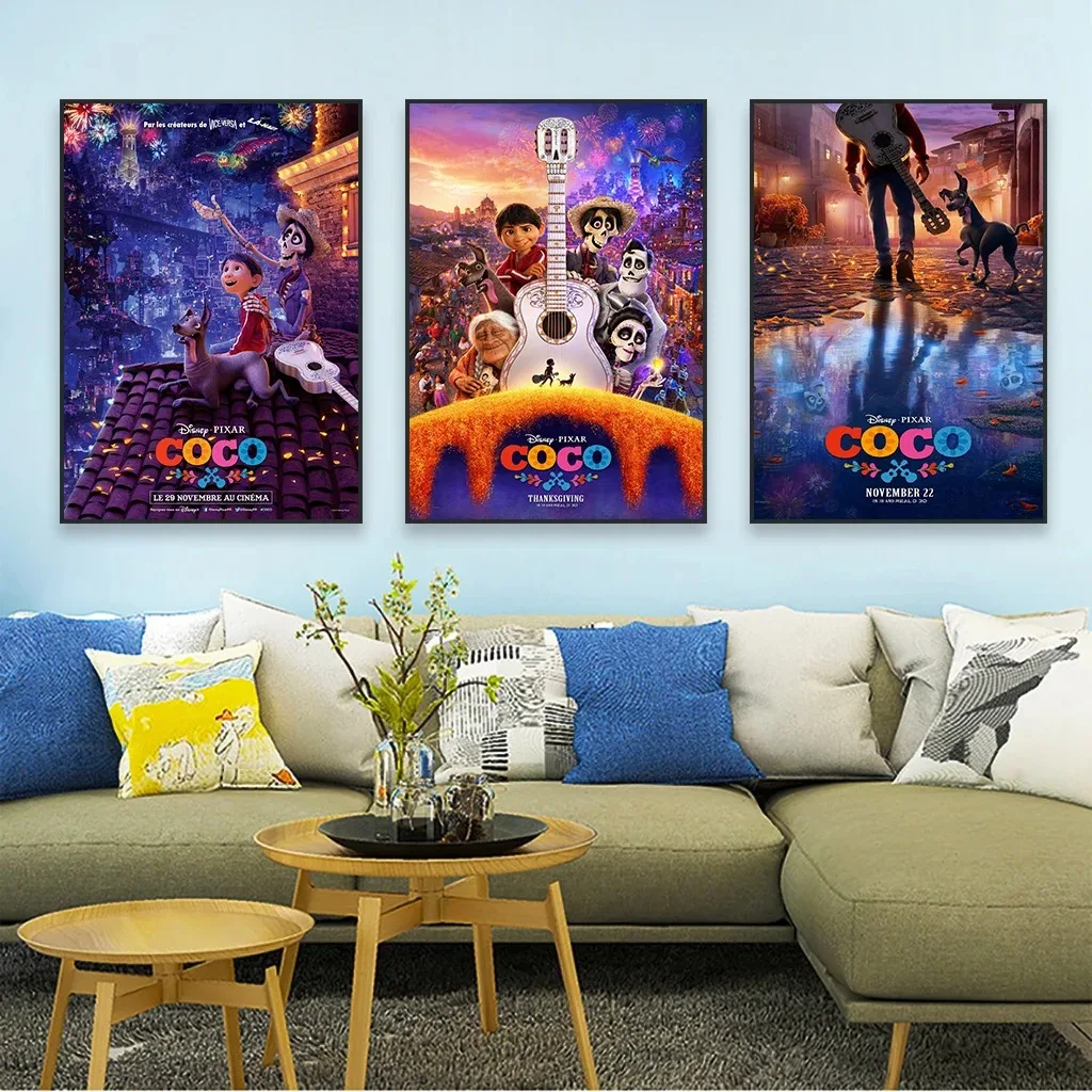 Family Love Disney Movie Coco Poster Motivational Movie Poster Cartoon Film Prints Kids Room Wall Art Canvas Painting