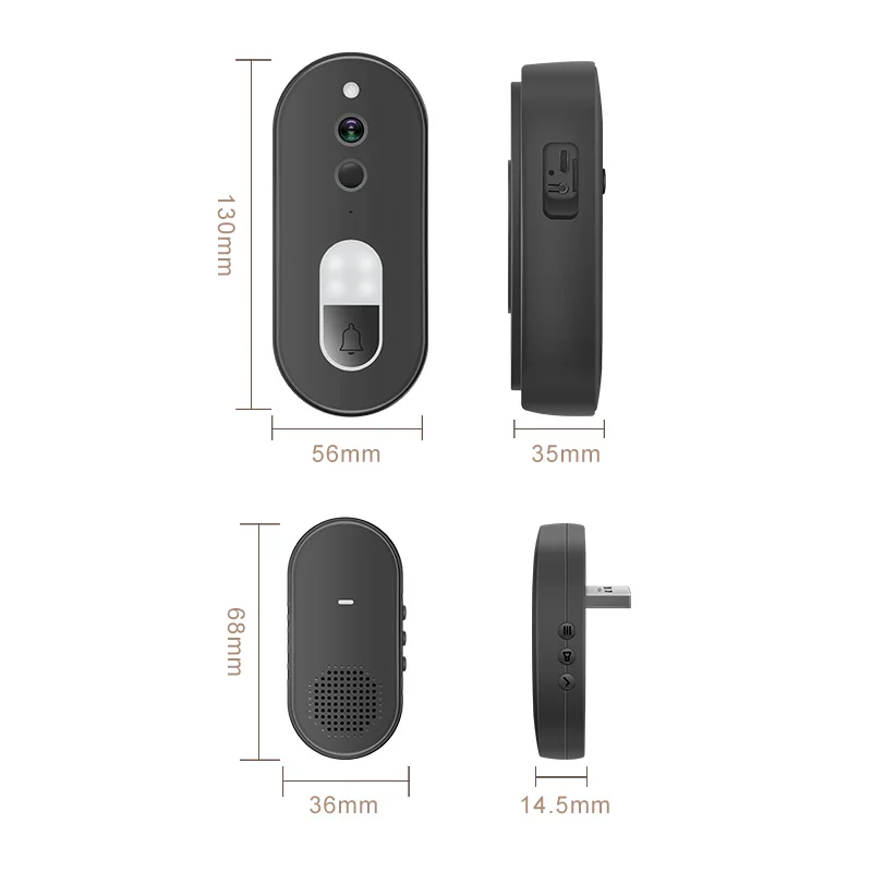 Tuya 1080P HD Wireless WiFi Video Doorbell Smart Home Security Camera Two Way Audio Night Vision Motion Detection IP65Waterproof view 6