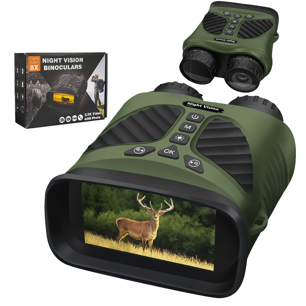 

4X Optical 8X Zoom 300M Infrared Night-Vision Device 2.5K Digital Binoculars Telescope for Hunting Camping Hiking Caving