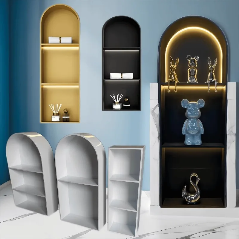 

Curved niche bathroom bathroom cabinet living room embedded shower room rack manufacturer