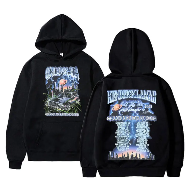 

Rapper Kendrick Lamar & SZA Grand National Tour 2025 Hoodie Men Women Hip Hop Fashion Pop Music Sweatshirt Oversized Streetwear