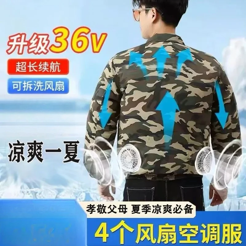 USB Fan Cooling Jacket Heat-resistant Labor Workwear Rechargeable Air Condition Clothes For Construction Workers Men Women