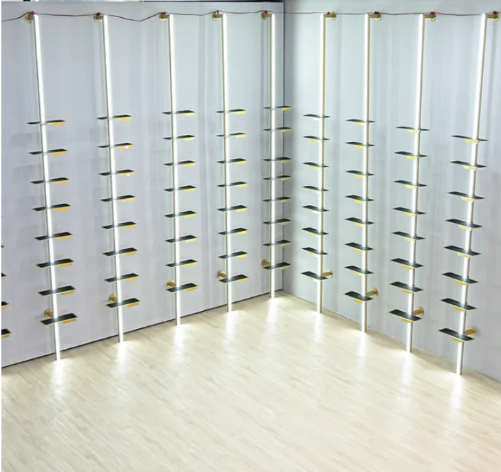 Shoe store rack, display rack, commercial shoe rack, store wall pillar, shoe holder, adjustable sports shoe rack