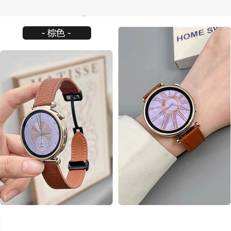 สายหนัง18มม. สำหรับนาฬิกา Huawei GT 4สายรัดข้อมือ41มม. สายรัดข้อมือสำหรับ Huawei GT4