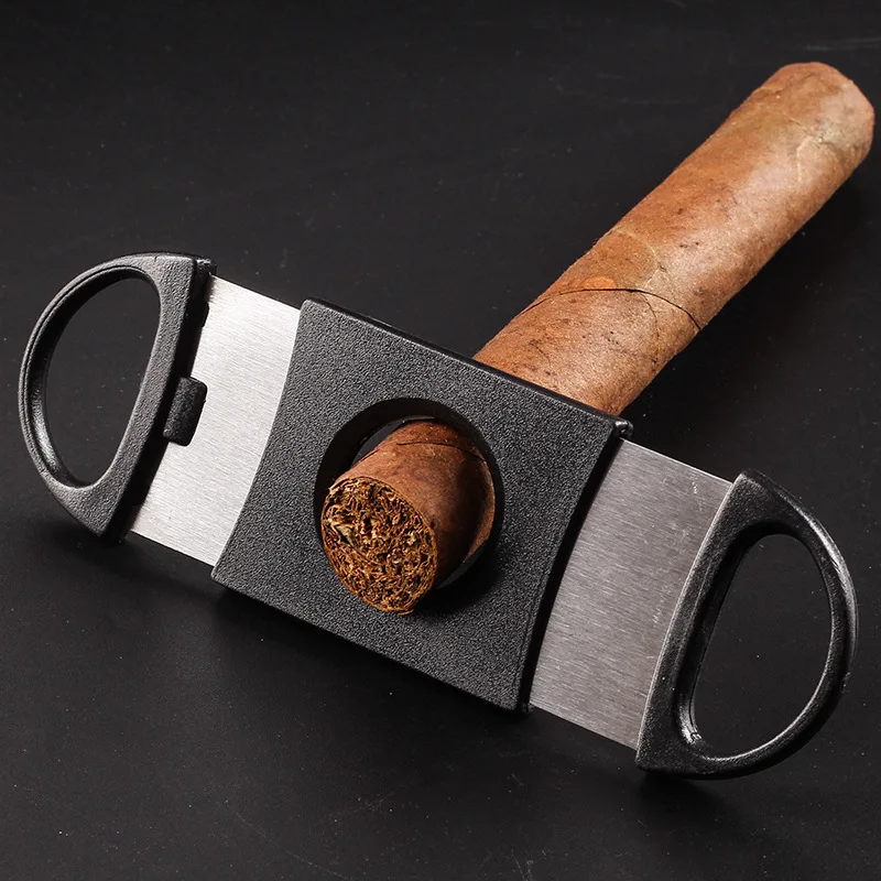 Black Cigar Cutter Stainless Steel Sharp Cigar Cutter Manual Cigarette Breaker Cigar Accessories Wedding Party Souvenir Gifts