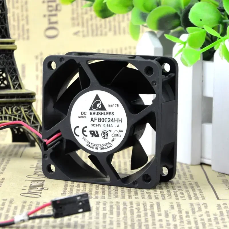 for Delta AFB0624HH 6025 24V 0.14A Double Ball Bearing Inverter Cooling Fan with 2 Wire Lead