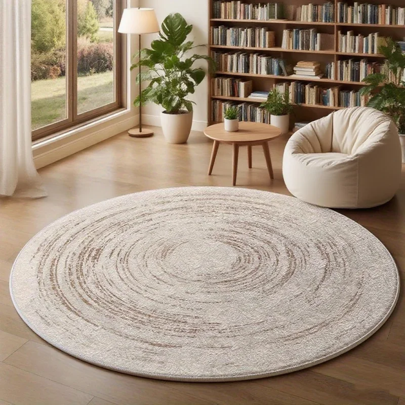 Round Marble Pattern Carpet Living Room Decoration Light Luxury Rugs for Bedroom Fluffy Soft Study Rug Plush Lounge Floor Mat
