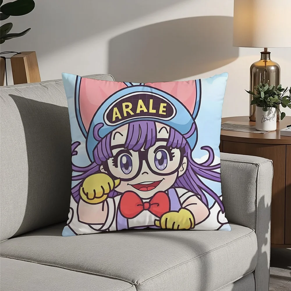 

Dr.SLUMP A-ARALE CHAN Pillow Case Plush Fabric Soft Pillowcase Double Sided Print Cushion Cover Household Gifts