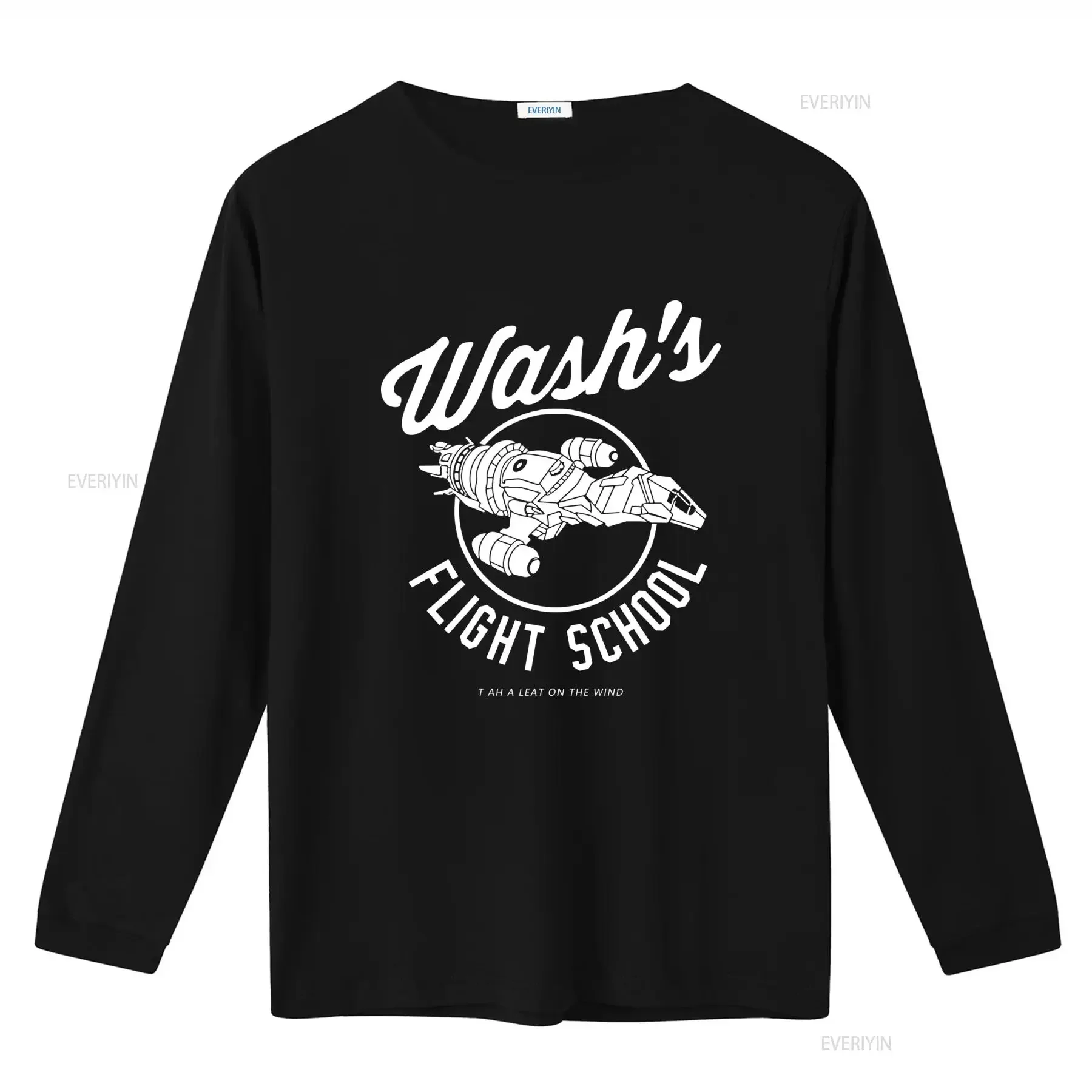 Serenity Firefly Adult New T Shirt Wash's Flight School Ship Circle for Men vintage Washed streetwear graphic Casual Breathable