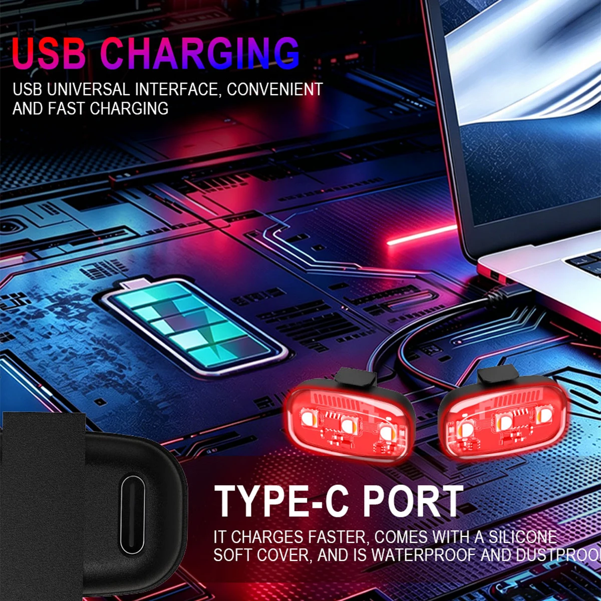 1/2/4/6Pcs Motorcycle Bike Car LED Aircraft Airplane Decorative Lights RGB Remote Control LED Strobe Lights Type-C Charging