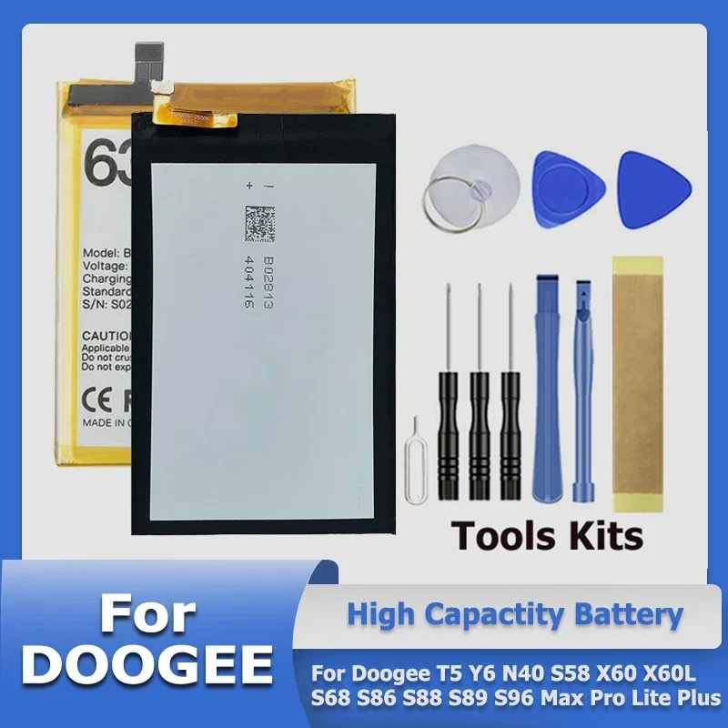 BAT19M116300 BAT16514300 BAT16464500 Battery For Doogee T5 Y6 N40 S58 X60 X60L S68 S86 S88 S89 S96 Max Pro Lite Plus + Tool