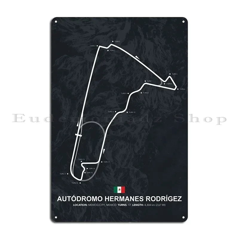 Autdromo Mexico Circuit Metal Sign Poster Retro Party Bar Customize Tin Sign Poster
