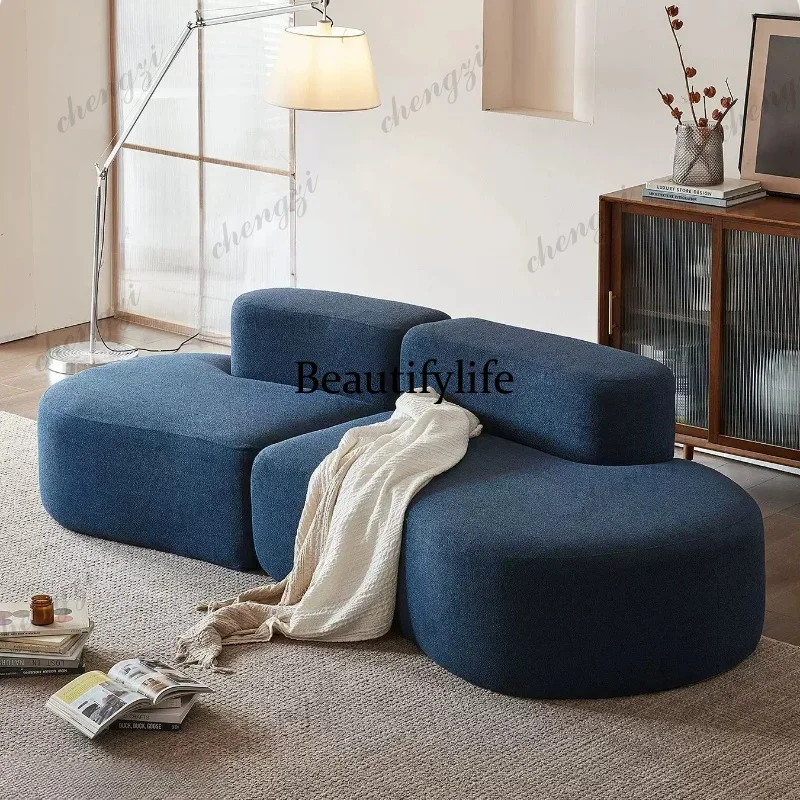 A49 modern Velvet Upholstery Non-Deformation, Roll-Pack Design Fabric Sofa Cashew Shape Compression Couch with High-Resilience F