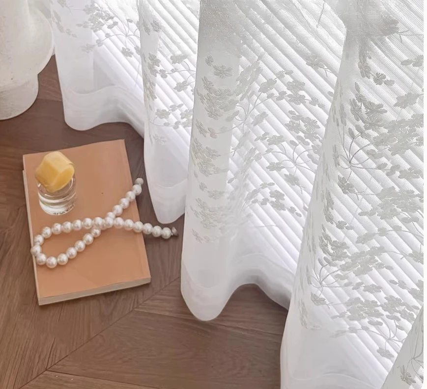High-end Luxury French Mid-century Retro Atmosphere Sheer Curtains Custom Size for Living Dining Room Bedroom Window Decor