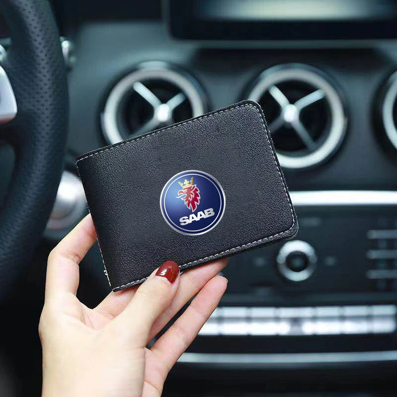 Auto Driver License Cover PU Leather Car Driving Documents Case Credit Card Holder For Saab 93 95 Saab 9-3 9-5 900 9000