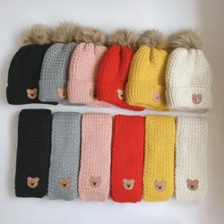 Winter Children's Hat Baby Woolen Hat Scarf Set Winter Knitted Comfortable Warm Hat for Boys and Girls