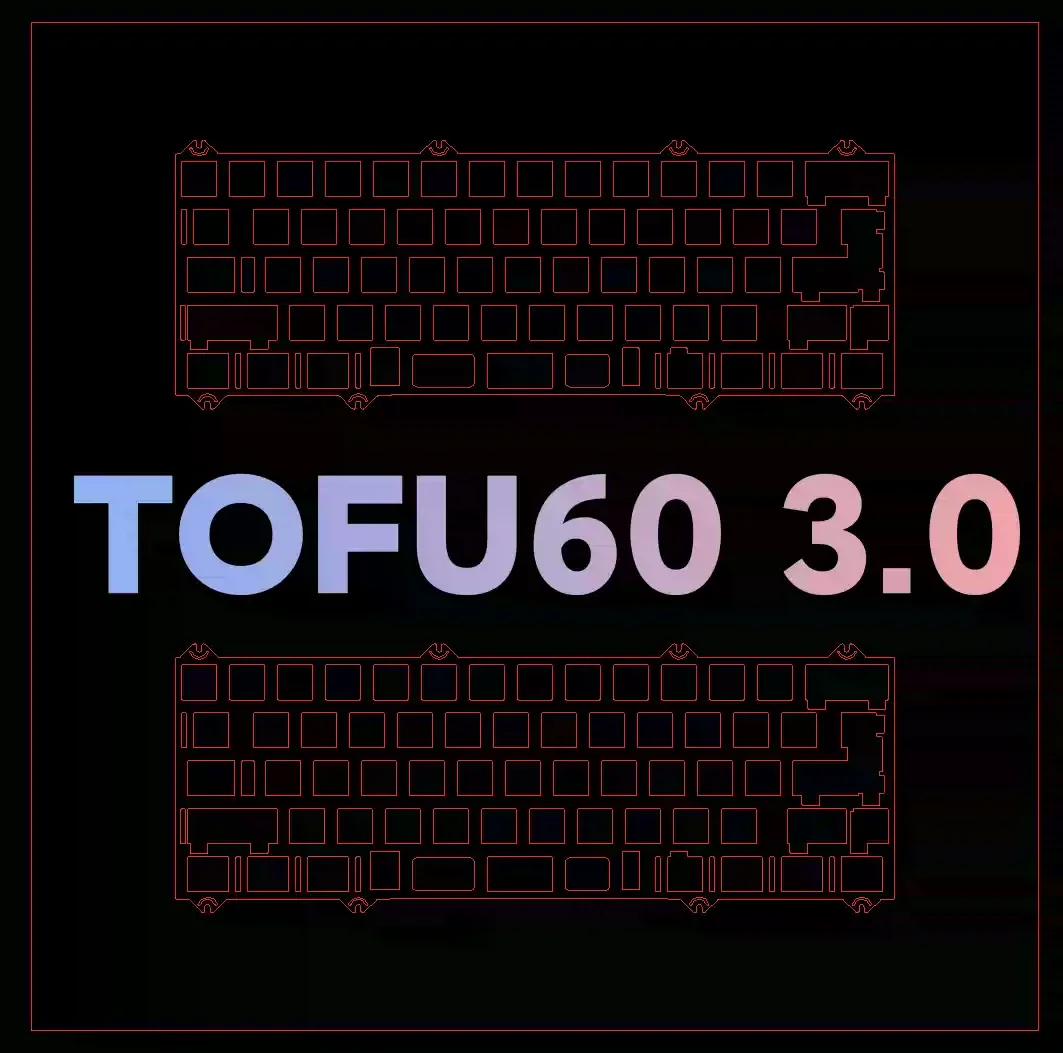 KBDFANS TOFU60 3.0 Version Keyboard Dedicated Plate PP POM  CF PEI Brass for PCB Screw in Stabilizers