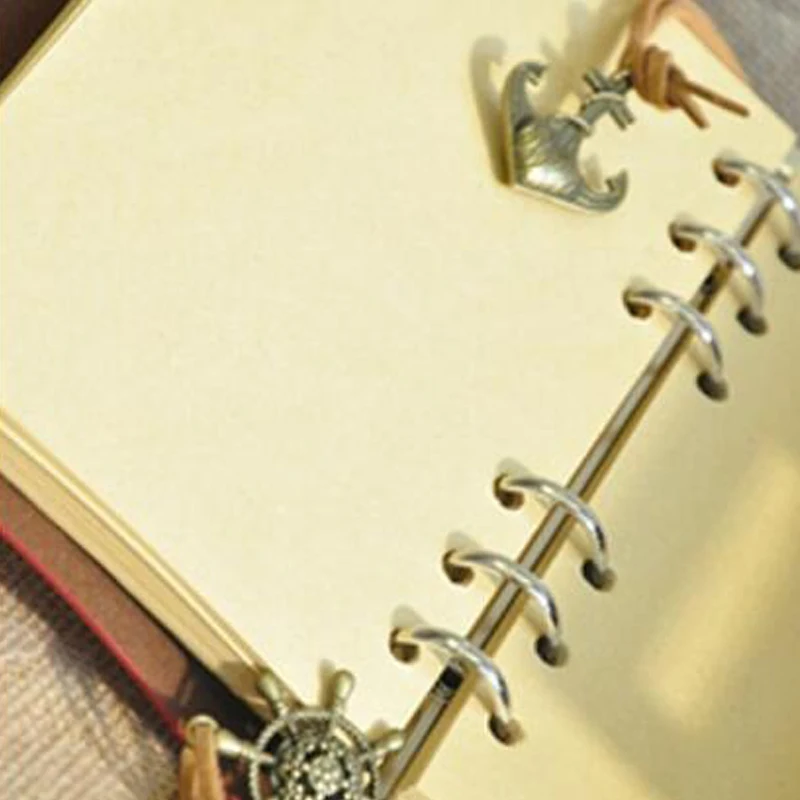 Retro Notebooks & Journals Agenda Binder Sketch Book PU Leather Soft Cover 14x10cm Replaceable Kraft Paper Inner Book