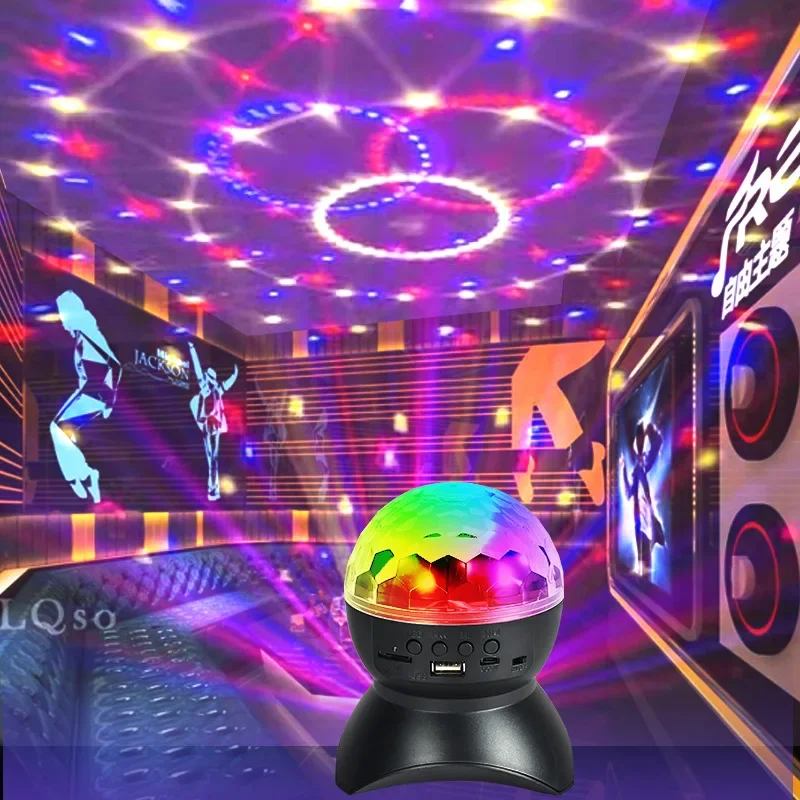 Speakers Disco Ball Wireless Bluetooth Music Rotating Stage Light RGB Strobe Laser Projector Rechargeable DJ Ball Party Lights