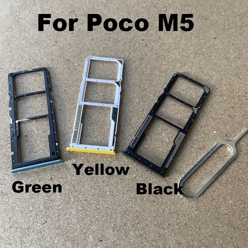 1PCS Sim Card Tray For Xiaomi Poco M5 Sim Card Holder Slot adapter and Micro SD Tray Holder With Free Eject Pin