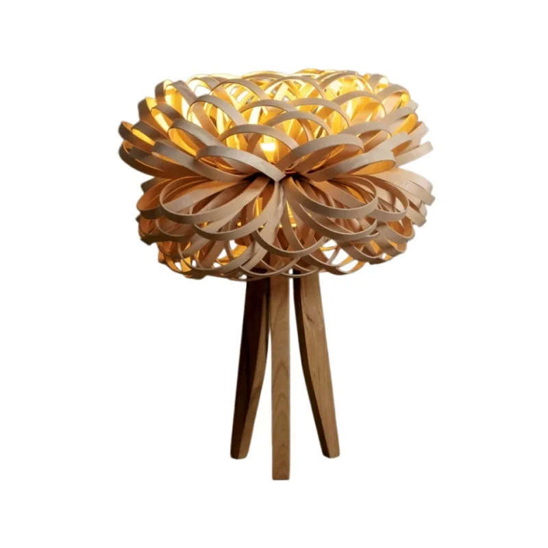 Wood flame blooming pattern art floor lamp smart and gorgeous wind guest restaurant corner light modeling decoration