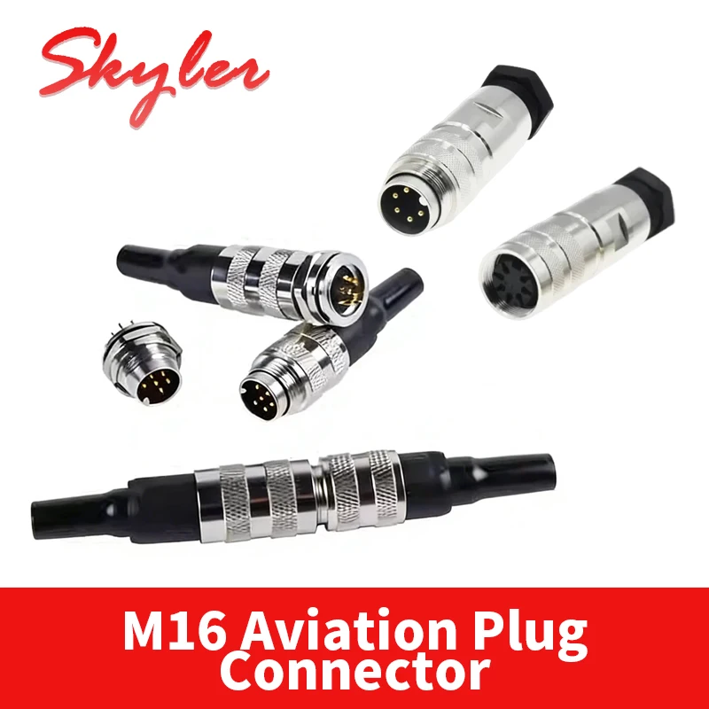 Waterproof M16 Circular Aviation Plug IP67 Metal Connector 3 4 5 6 7 8 12 14 Pin Male Female Socket C091 J09 Cable Connector