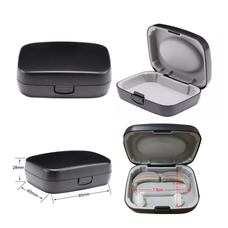 

1pc Hearing Aids Protective Case with Air Cushion Lining Anti Fall and Pressure Resistant Portable Hearing Aid Case Black/white