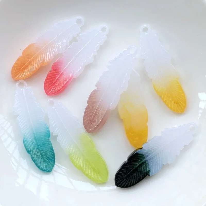 31mmX11mm irregular edge color feathered resin flat back DIY Native earrings decorative accessories  A single pendant 20pcs/lot