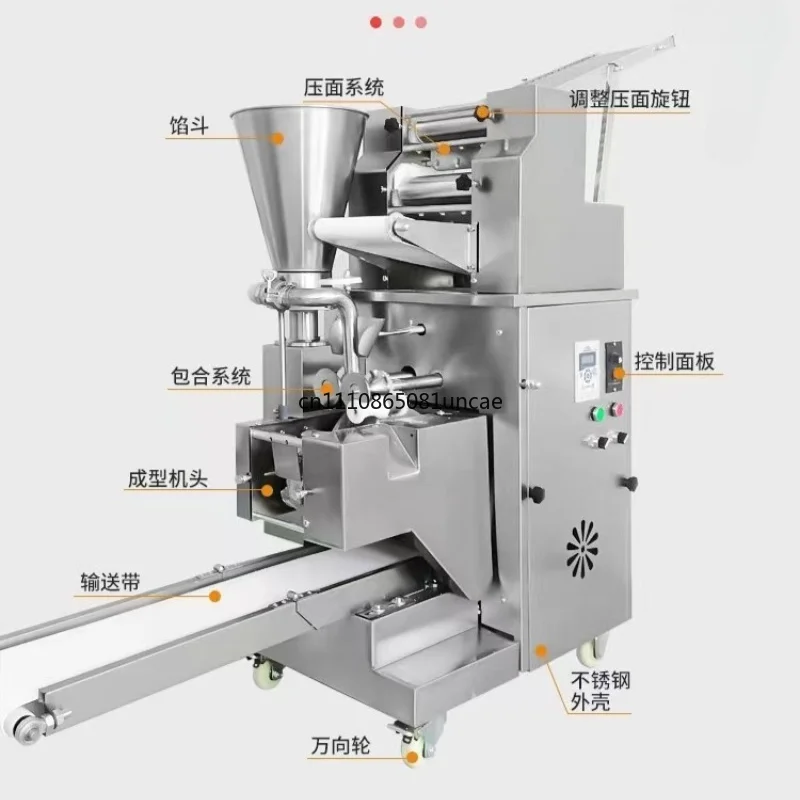 Fully Automatic Imitation Handmade Dumpling Machine, Small Commercial Frozen Gyoza Wonton Steamed Crystal Lace Empanada Maker