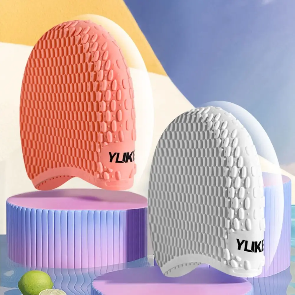 

PU Silicone Swimming Cap Quick-Drying Solid Color Children's Swim Cap Breathable Ear Protection Swimming Hat Water Sports