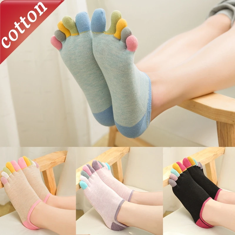 Damen-Zehensocken, einfache bunte Finger, niedliche süße japanische Söckchen, bequeme hochwertige Baumwollsocken für Mädchen, Geschenk