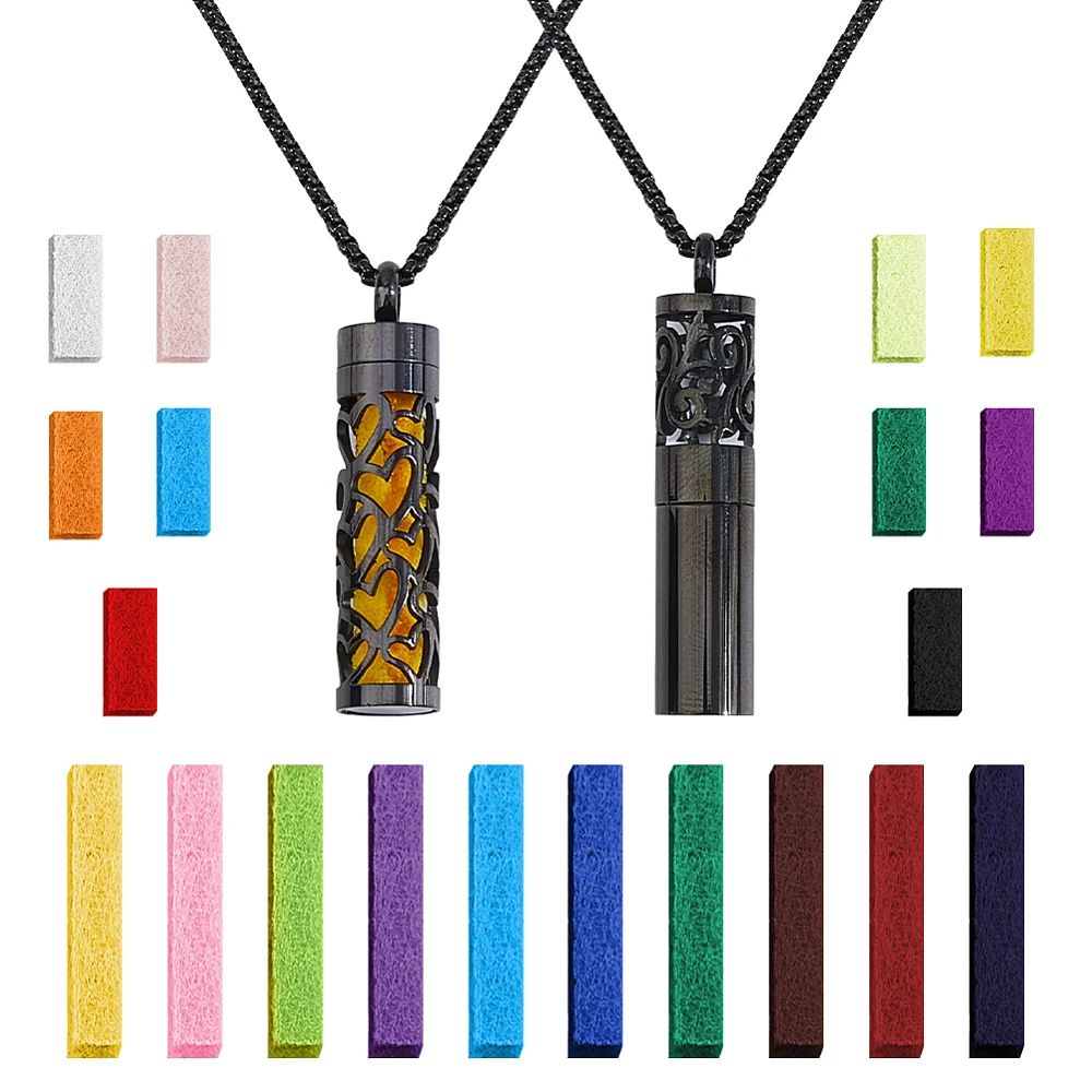 Essential Oil Necklaces Perfume Pendant Necklaces with 20 Felt Pads Diffuser Locket Necklace Essential Oil Jewelry Gift Oil
