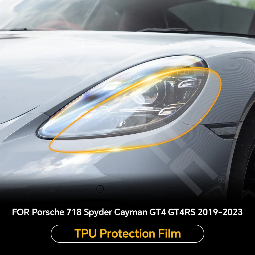 

Headlight Rearview TPU Protection Film For Porsche 718 Spyder Cayman GT4 GT4RS 2019-2023 Pre-cut Clear PPF Anti-Scratch Cover