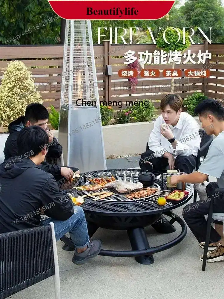 

Современный высококачественный гриль для барбекю z189 CX010AJ, бытовой дровяной обогреватель, для патио, виллы, костровой чаши, стол-камина, угольный мангал