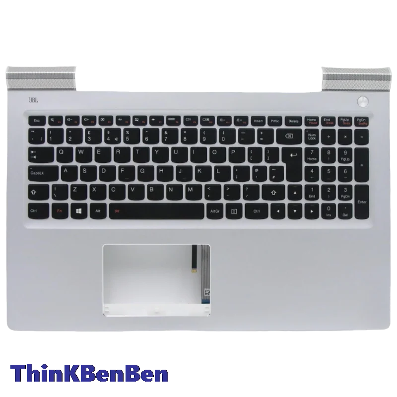 UK English Silver Keyboard Upper Case Palmrest Shell Cover For Lenovo Ideapad 700 15 15ISK Legion E520 15 15IKB 5CB0K85926