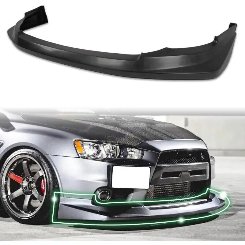 For 2008-2015 for Mitsubishi Evolution X EVO 10 VT Style PU Front Bumper Splitter