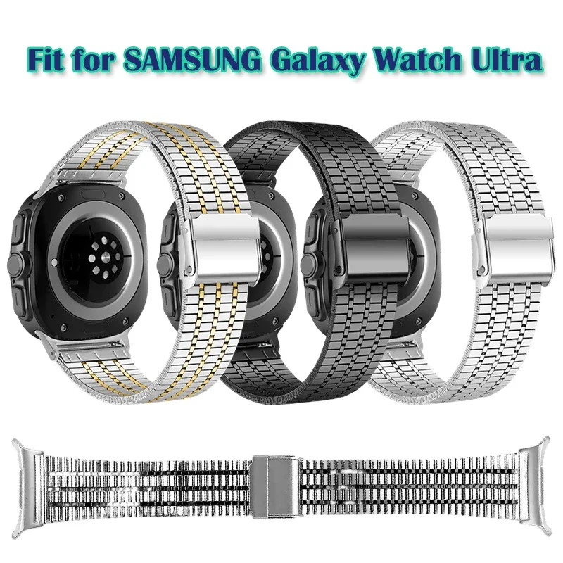 Stainless Steel Band for Samsung Galaxy Watch Ultra 47mm Premium Metal Strap with Secure Clasp Business Style Replacement Strap