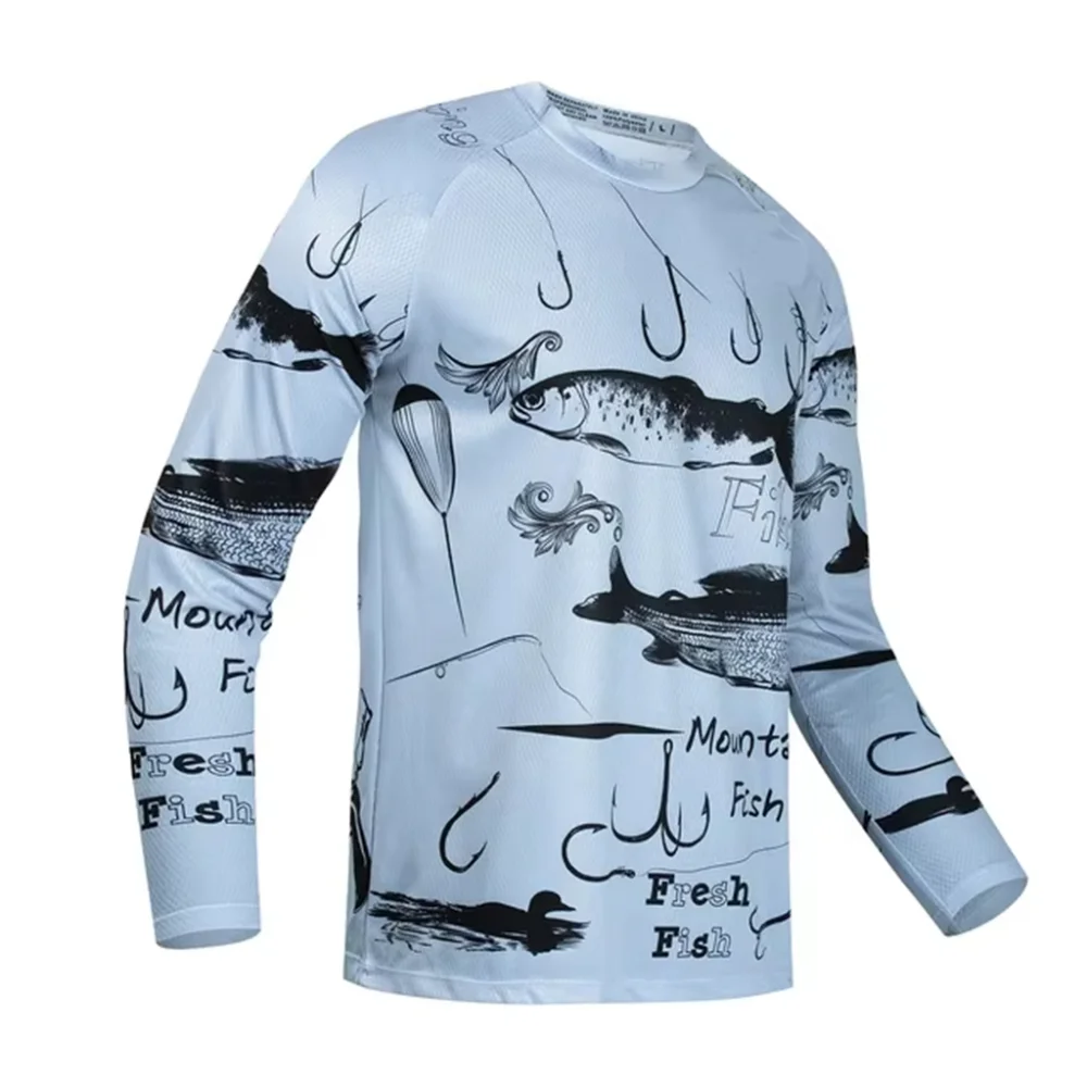 Children's T-Shirt Fishing Pattern Fashion Autumn Long Sleeve Casual Comfortable Boys Top Outdoor Sportswear Children's Clothing
