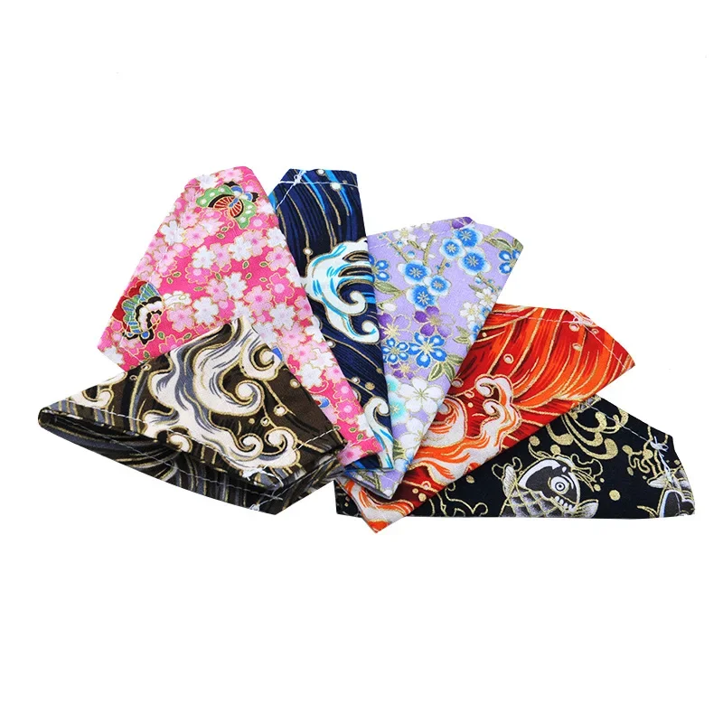 Adjustable Small Dog Cat Collar Scarf 6 Colors Print Puppy Kitten Bandana Neckerchief Pet Accessories For Dogs Cats Kedi Scarves