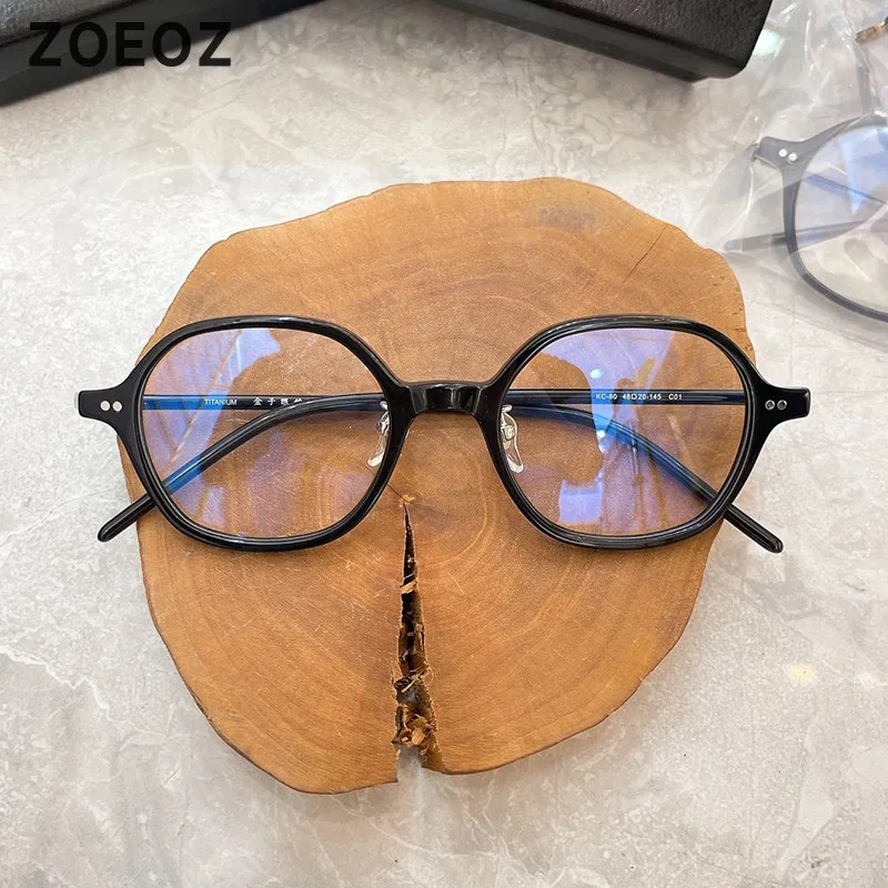 

Vintage round glasses frame myopia glasses for women Acetate eyeglass frames men Available with myopia Anti Blue Light lens