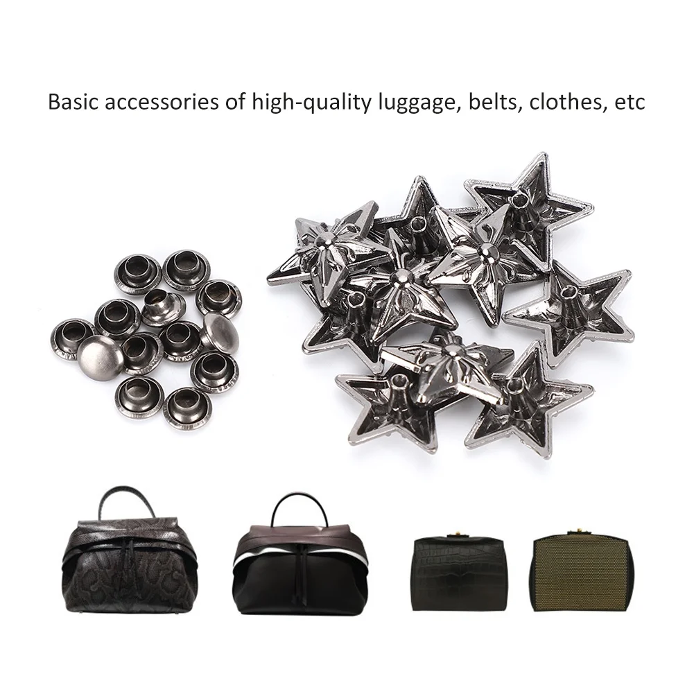 C9 50 Sets Star Rivets Stud Screw Leathercraft Button 16mm DIY Accessories for Belt Luggage Clothing