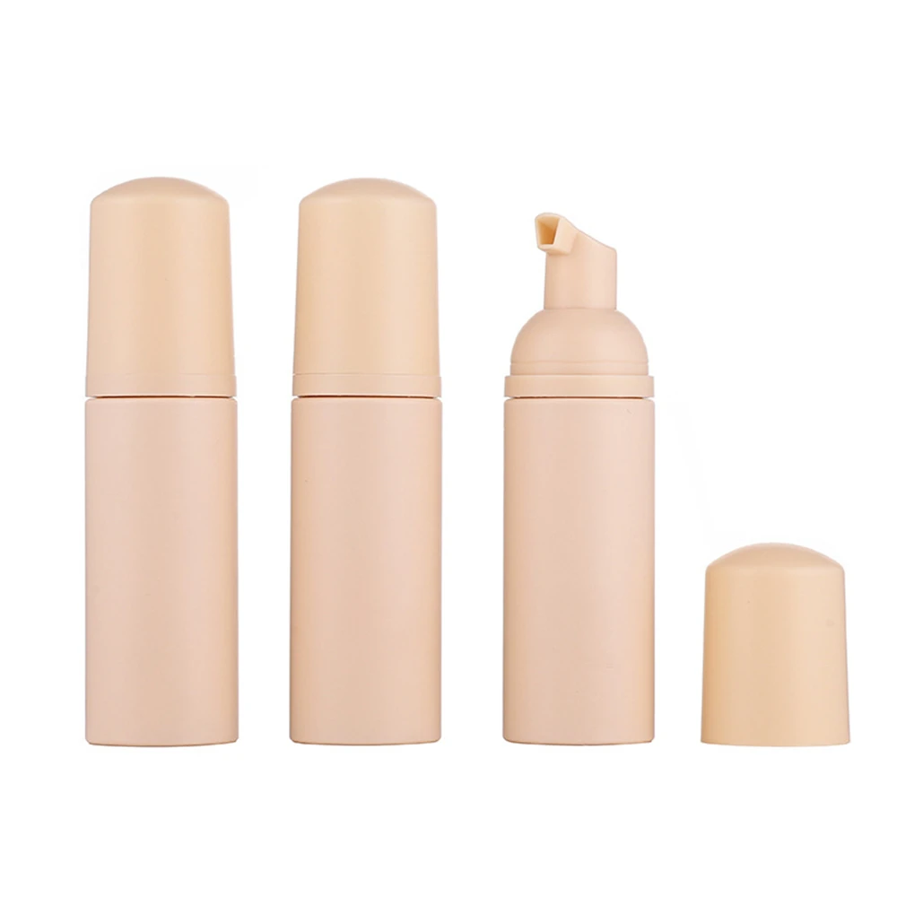 1 Stück 60 ml beige Kunststoff-Schaumflasche, Seife, Mousse, Flüssigkeitsspender, Schaum, Shampoo, Lotion, Duschgel, Schaumpumpe, Kosmetikflaschen