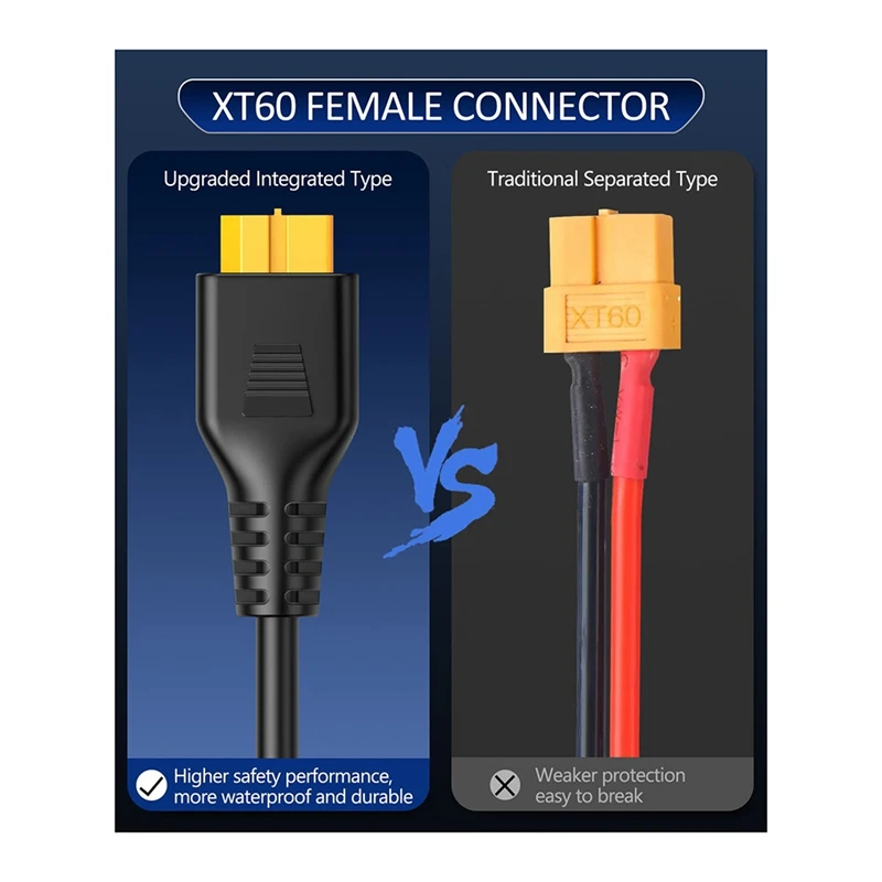 4-In-1 Solar Panel Connector Extension Cable Splitter for Anderson Connector DC Adapter Power Plug XT60 Female Conn