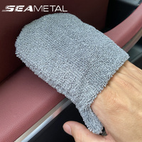 SEAMETAL 5pcs Soft Microfiber Car Wax Applicator Mitts Polishing Sponge Wax Foam Applicator Pad for Car Cleaning Accessories