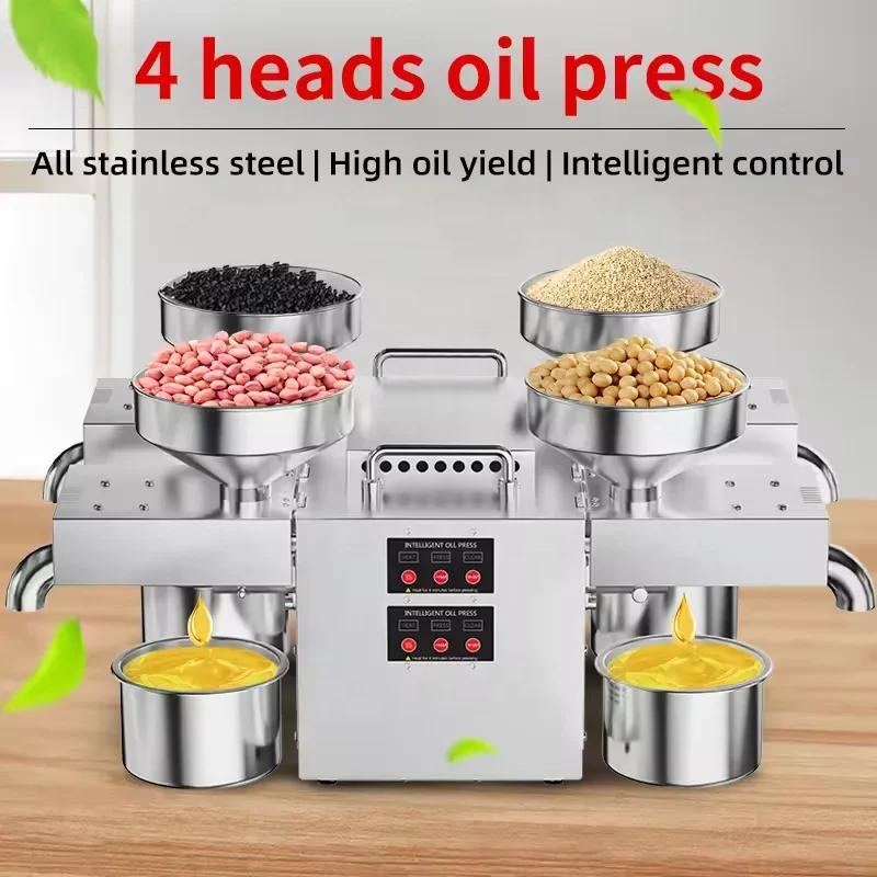 Stainless Steel Oil Press Machine Home Use Cocoa Bean Pine Nut Soybean Peanut Sunflower Oil Presser